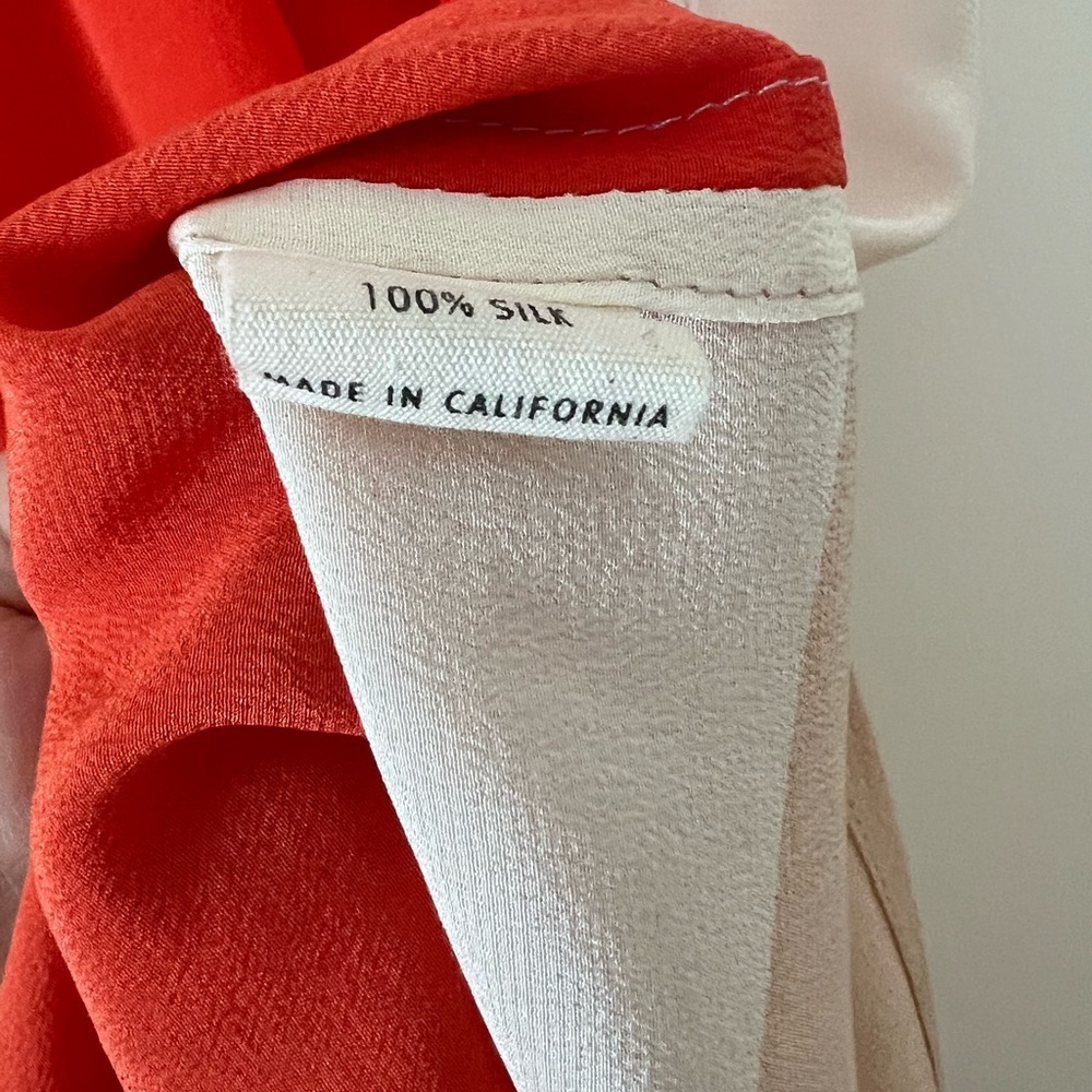 Ali Golden Red Color-Block Sheer Silk Skirt - Picture 3 of 6